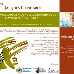 Dr. Jacques Leenhardt: «La función de autor y los nuevos dispositivos de la comunicación artística»